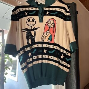 Nightmare Before Christmas Sweater - Teal and Cream